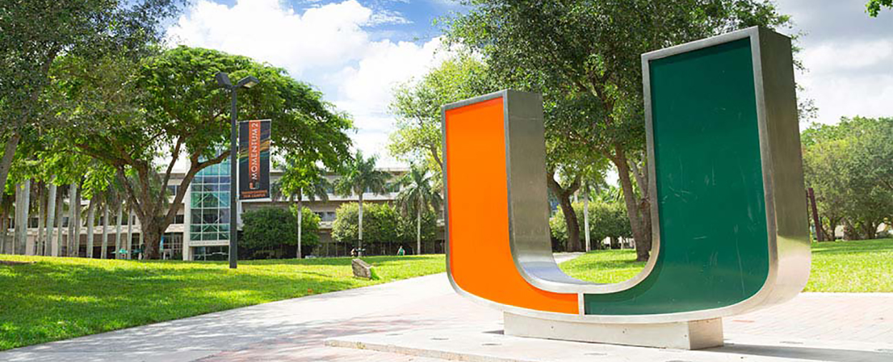 picture of University of Miami U statue