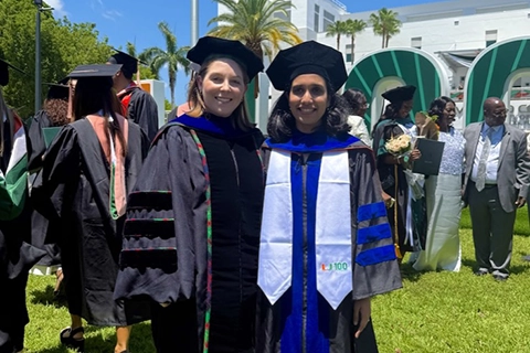 photos of Prof.Meier with Prajakta at graduation